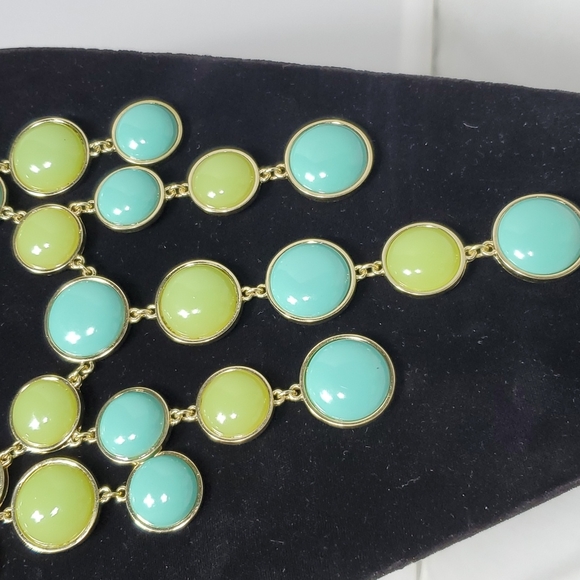 Gold Summer Statement Necklace With Glass Stones - Picture 3 of 5